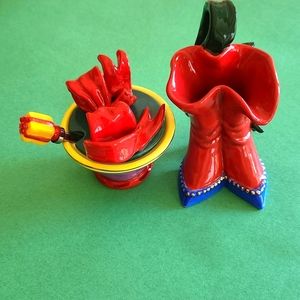 NWOT  shoe/christmas themed creamer/sugar bowl (4 pc)